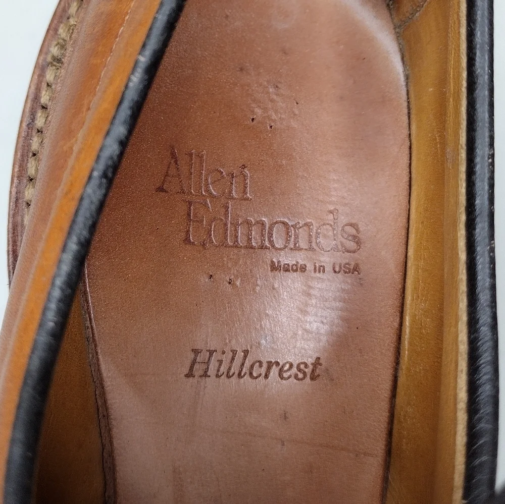 Allen Edmonds Hillcrest Brown Leather Lace Up Business Classic Oxfords Sz 9